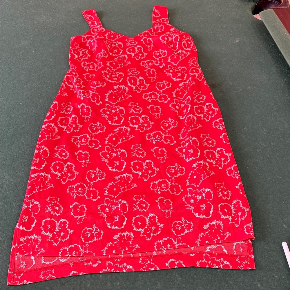 Banana Republic Red Floral High Low Dress.  CAJA # 1. D‎